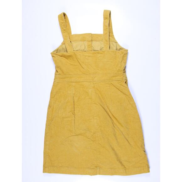 J Crew mustard yellow corduroy overall jumper dress pinafore button front sz 6 - Picture 5 of 6